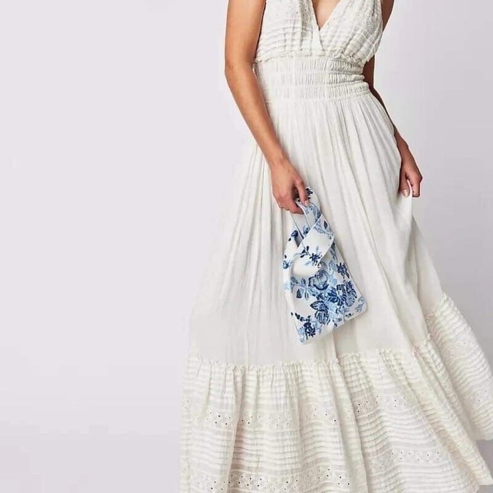 Free People White Alessia Maxi Dress